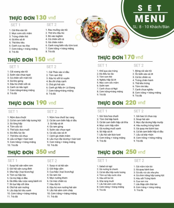menu nhà hàng đảo hoa lan nha trang