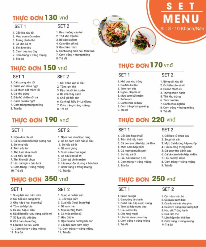 menu nhà hàng đảo khỉ nha trang
